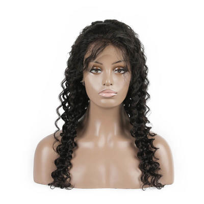 Virgin Wholesale Human Hair With 4x4 Lace Front Wig Deep Wave